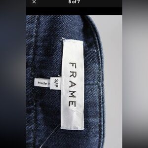 NWOT Frame Womens Blue Medium Wash Chambray Square Neck Short Sleeve Top Small